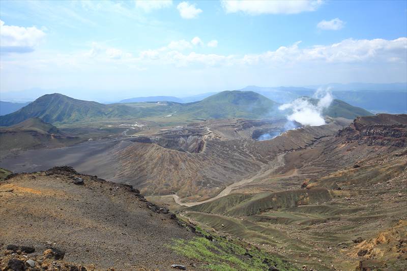 阿蘇山 砂千里ヶ浜から中岳の区間